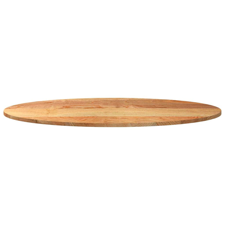 bordplade 120x60x2 cm massivt egetræ oval lysebrun