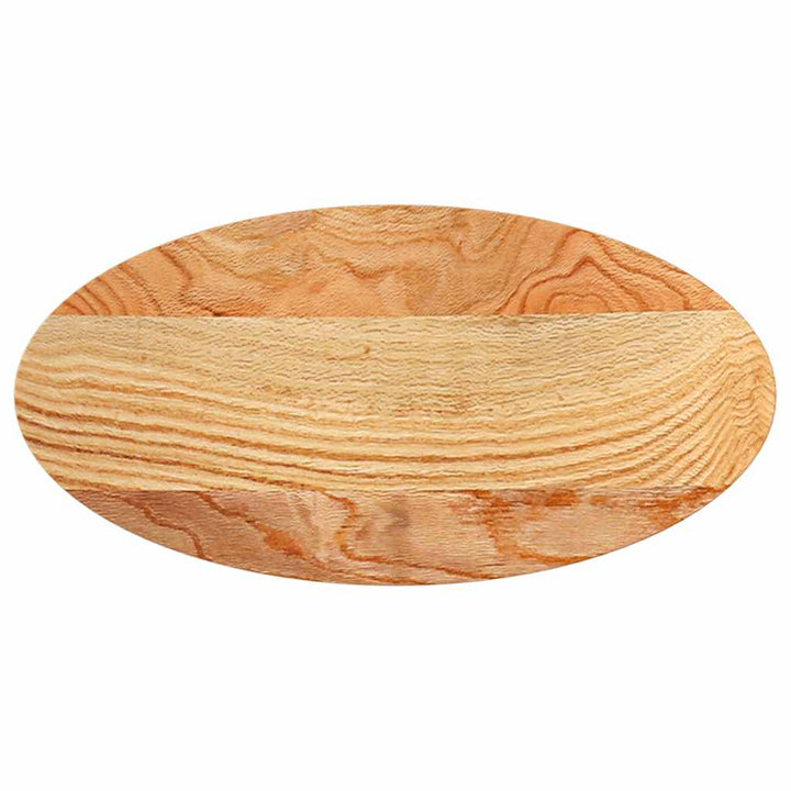 bordplade 80x40x4 cm massivt egetræ oval lysebrun