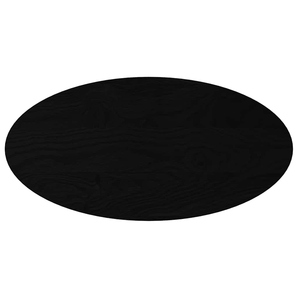 bordplade 100x50x2 cm massivt egetræ oval mørkebrun