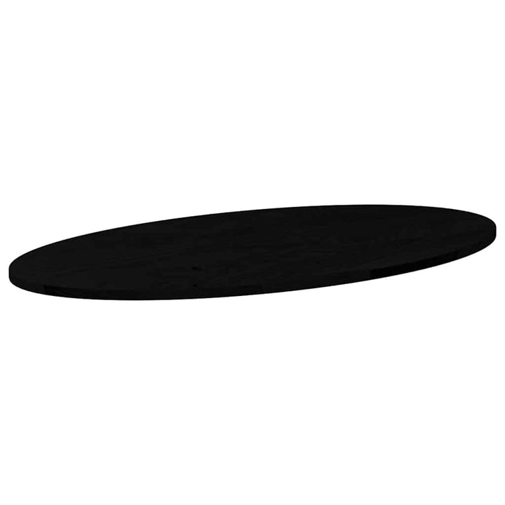 bordplade 100x50x2 cm massivt egetræ oval mørkebrun