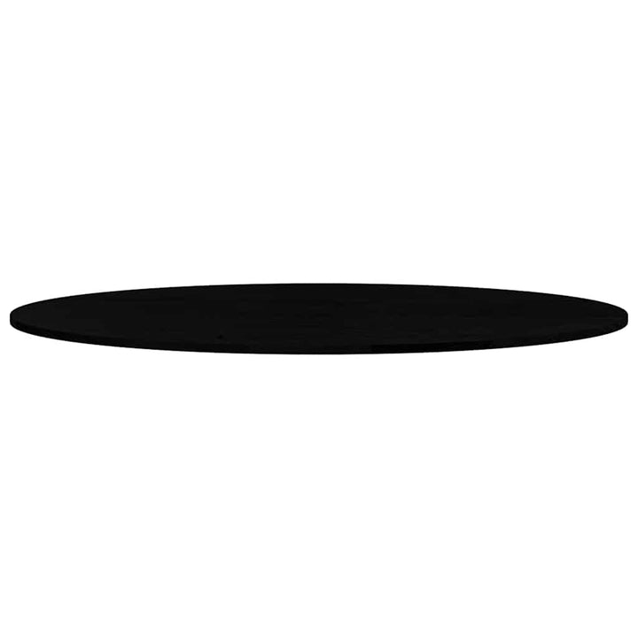 bordplade 140x60x2 cm massivt egetræ oval mørkebrun