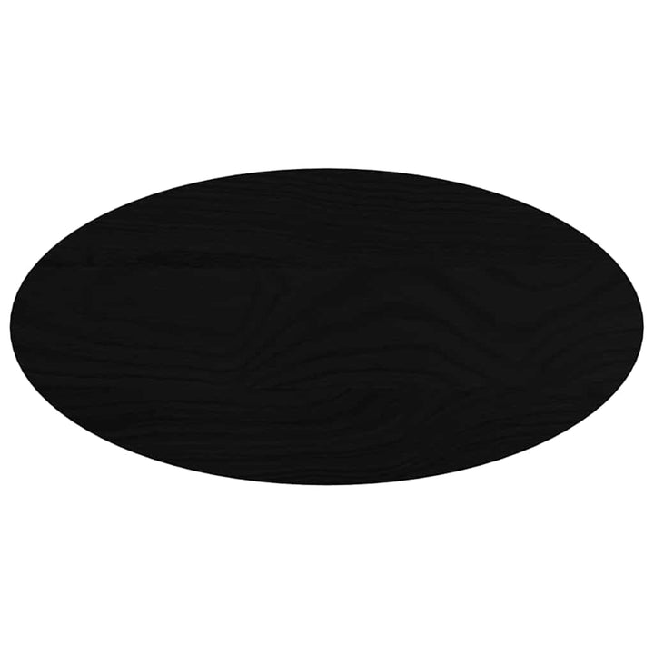 bordplade 80x40x4 cm massivt egetræ oval mørkebrun