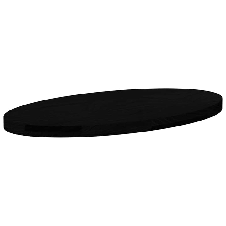 bordplade 80x40x4 cm massivt egetræ oval mørkebrun