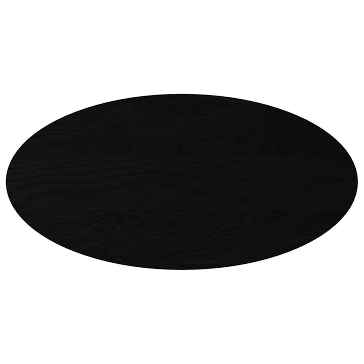bordplade 100x50x4 cm massivt egetræ oval mørkebrun