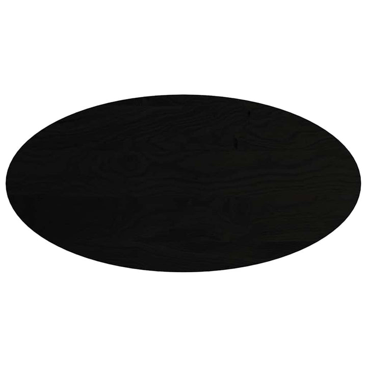 bordplade 120x60x4 cm massivt egetræ oval mørkebrun