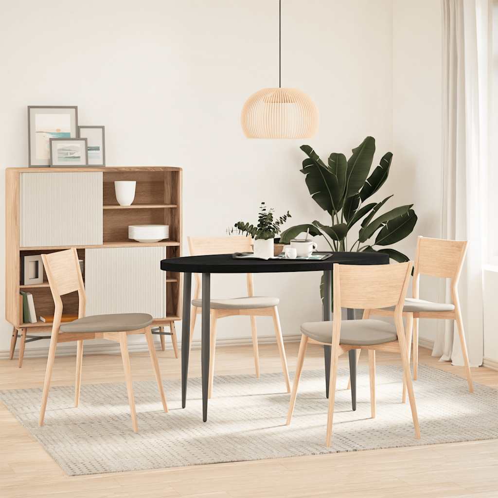 bordplade 120x60x4 cm massivt egetræ oval mørkebrun