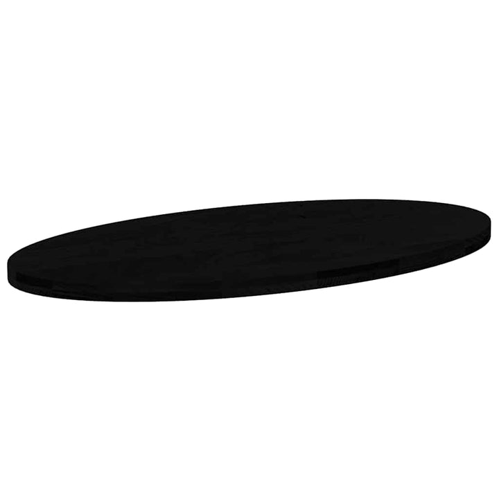 bordplade 120x60x4 cm massivt egetræ oval mørkebrun
