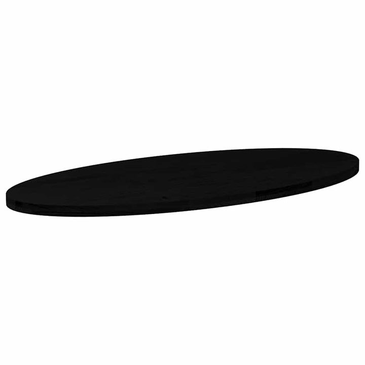 bordplade 140x60x4 cm massivt egetræ oval mørkebrun