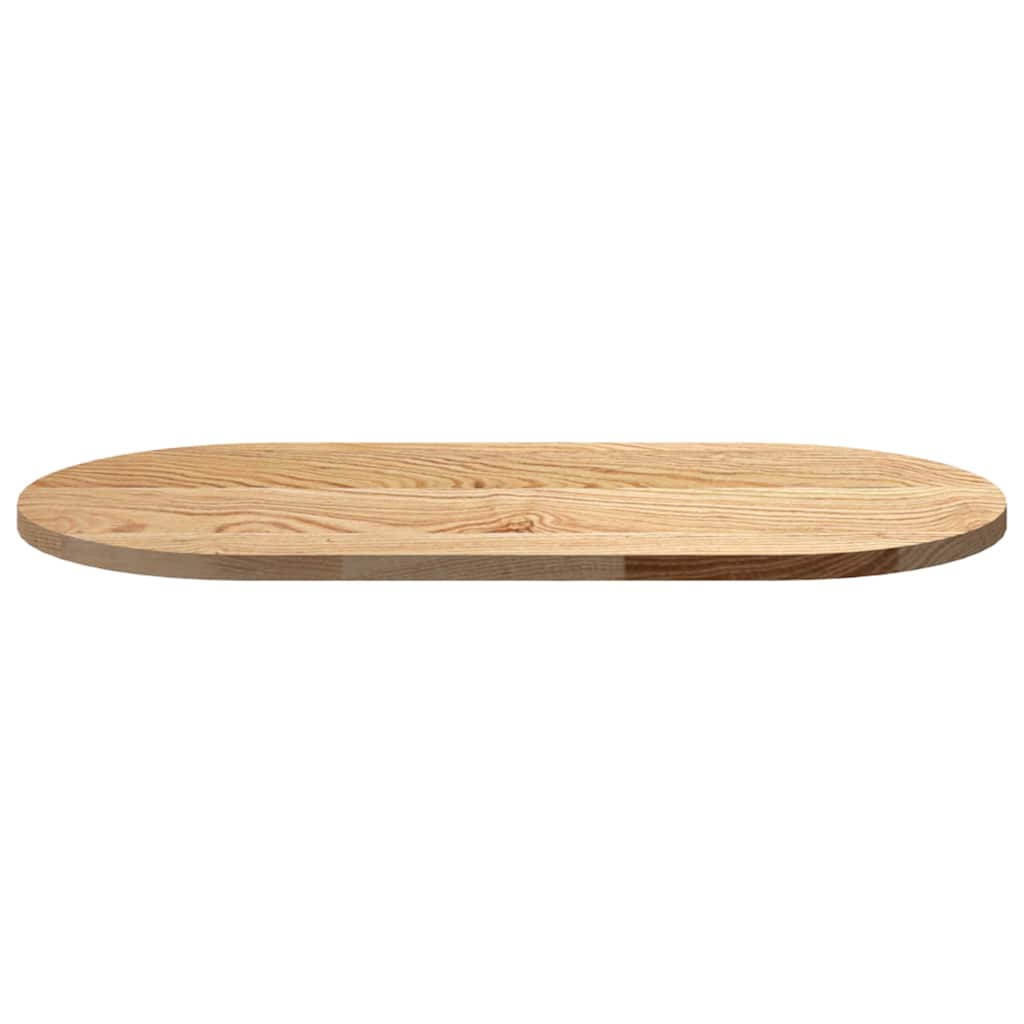 bordplade 80x40x2 cm massivt egetræ oval