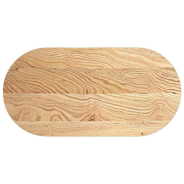 bordplade 100x50x2 cm massivt egetræ oval