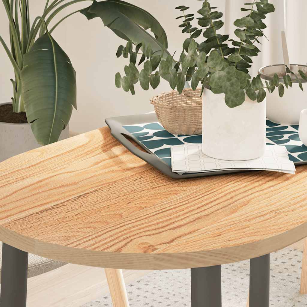 bordplade 100x50x2 cm massivt egetræ oval