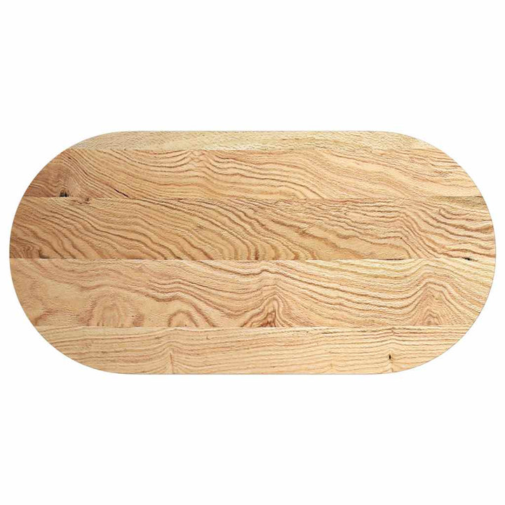 bordplade 120x60x2 cm massivt egetræ oval