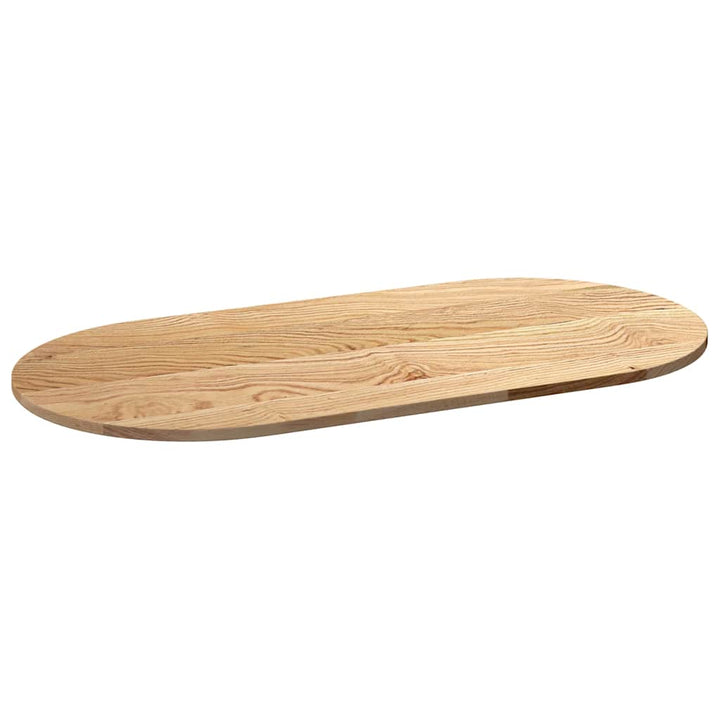 bordplade 120x60x2 cm massivt egetræ oval