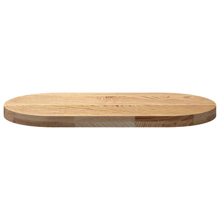 bordplade 80x40x4 cm massivt egetræ oval