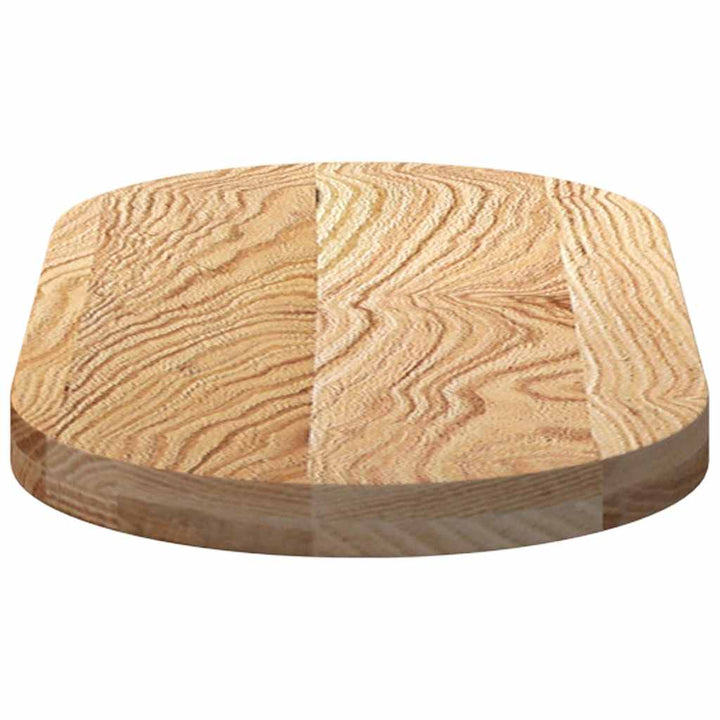 bordplade 80x40x4 cm massivt egetræ oval