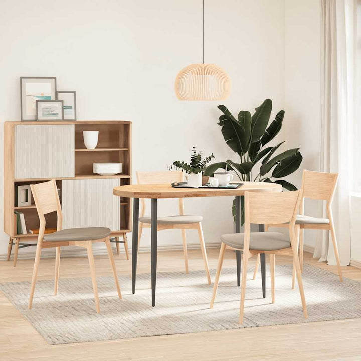 bordplade 120x60x4 cm massivt egetræ oval