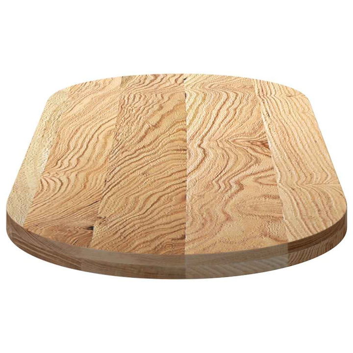 bordplade 140x60x4 cm massivt egetræ oval