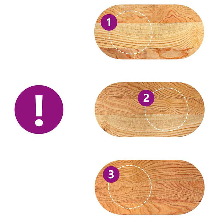 bordplade 80x40x2 cm massivt egetræ oval lysebrun