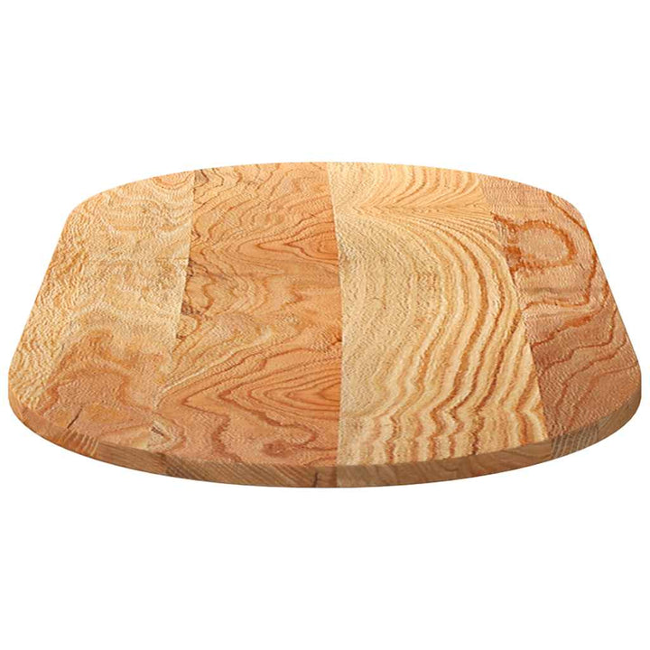 bordplade 120x60x2 cm massivt egetræ oval lysebrun