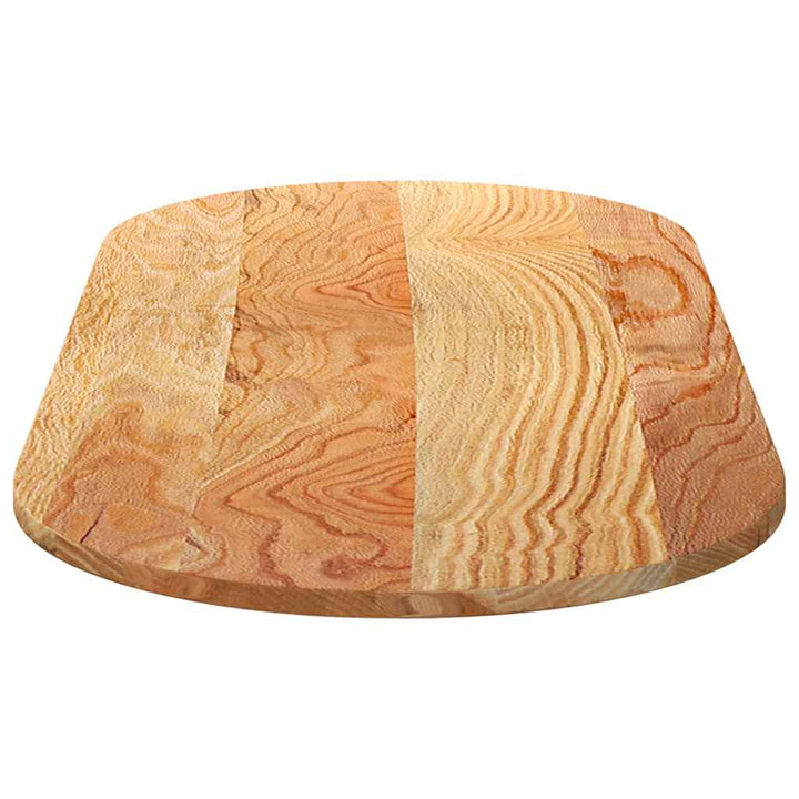 bordplade 140x60x2 cm massivt egetræ oval lysebrun