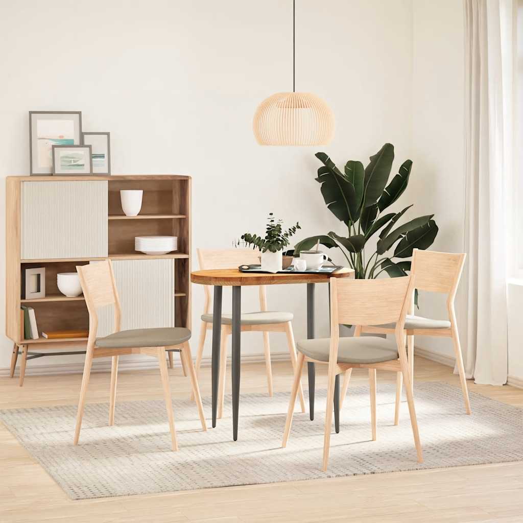 bordplade 80x40x4 cm massivt egetræ oval lysebrun