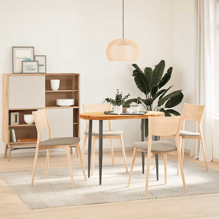 bordplade 100x50x4 cm massivt egetræ oval lysebrun