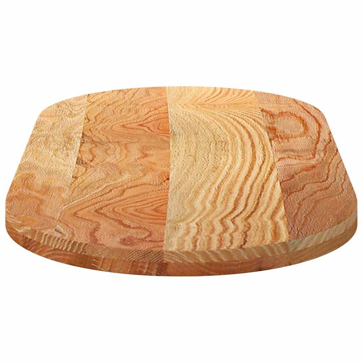 bordplade 120x60x4 cm massivt egetræ oval lysebrun