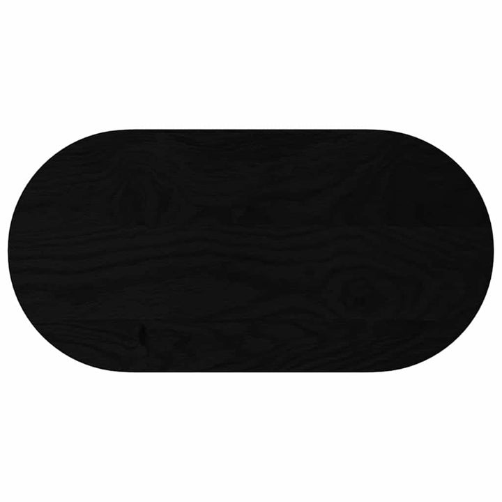 bordplade 80x40x2 cm massivt egetræ oval mørkebrun