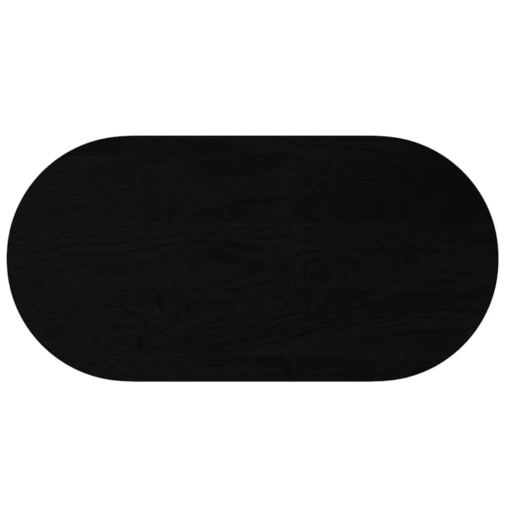 bordplade 120x60x2 cm massivt egetræ oval mørkebrun