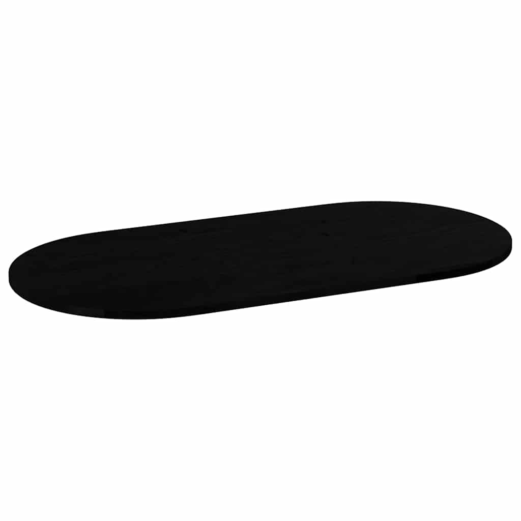 bordplade 120x60x2 cm massivt egetræ oval mørkebrun