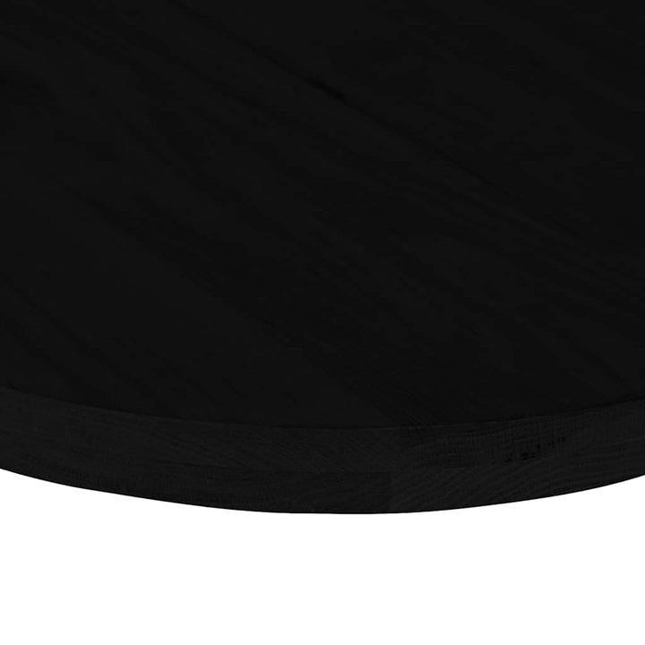 bordplade 80x40x4 cm massivt egetræ oval mørkebrun