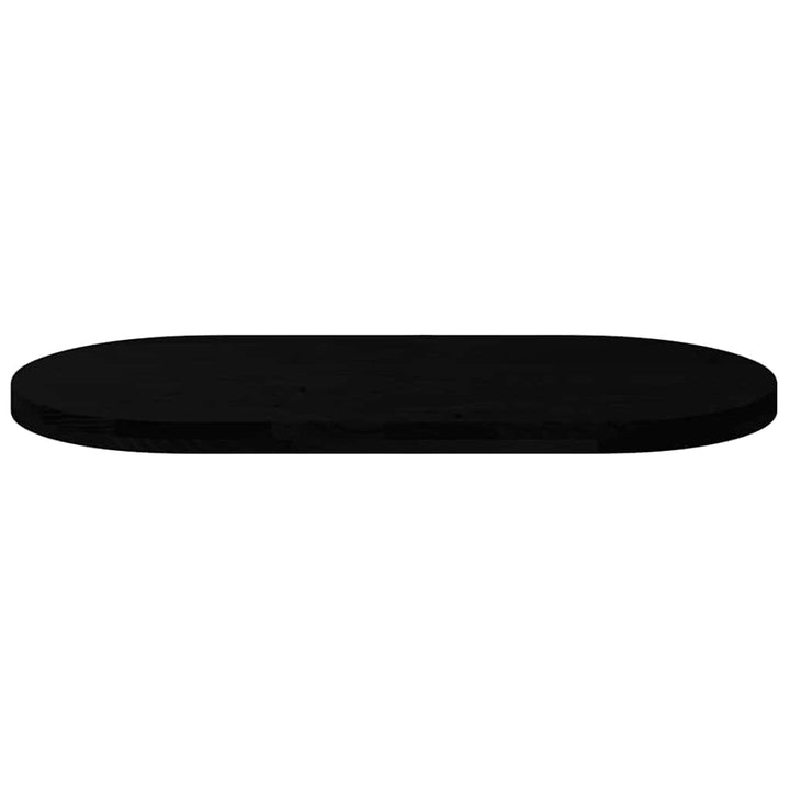 bordplade 100x50x4 cm massivt egetræ oval mørkebrun