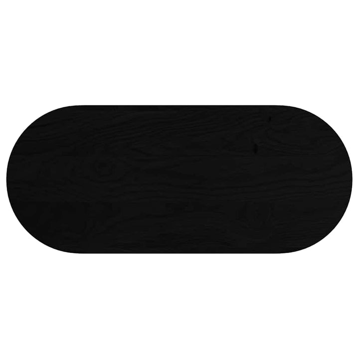 bordplade 140x60x4 cm massivt egetræ oval mørkebrun
