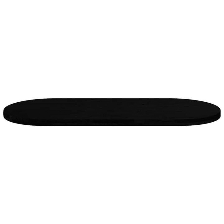 bordplade 140x60x4 cm massivt egetræ oval mørkebrun