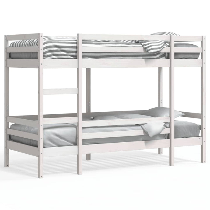 køjeseng 80x200 cm massivt fyrretræ hvid