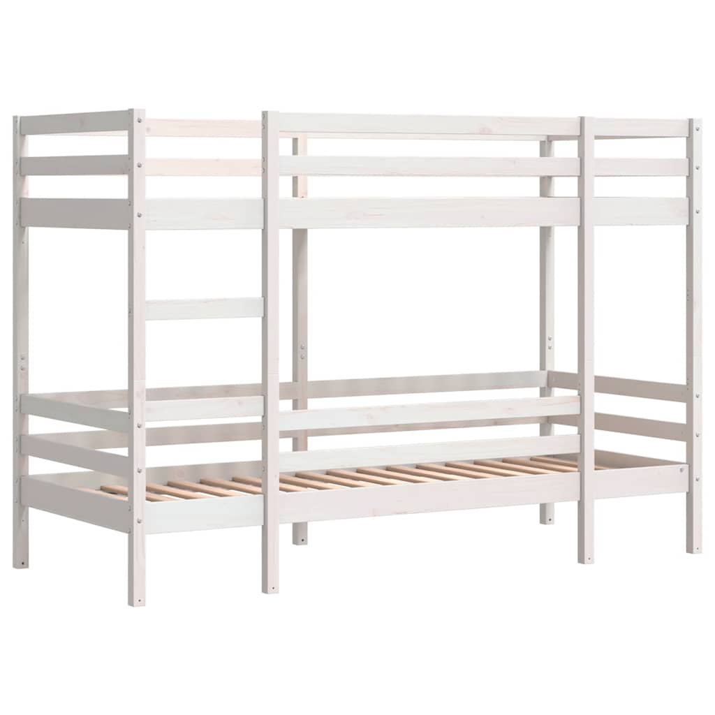 køjeseng 80x200 cm massivt fyrretræ hvid