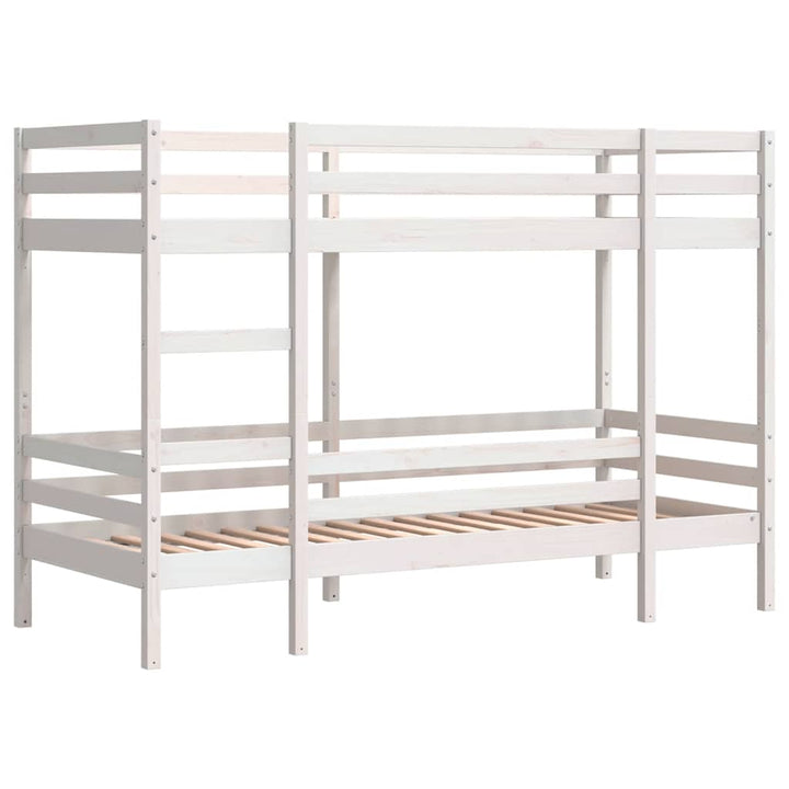køjeseng 80x200 cm massivt fyrretræ hvid