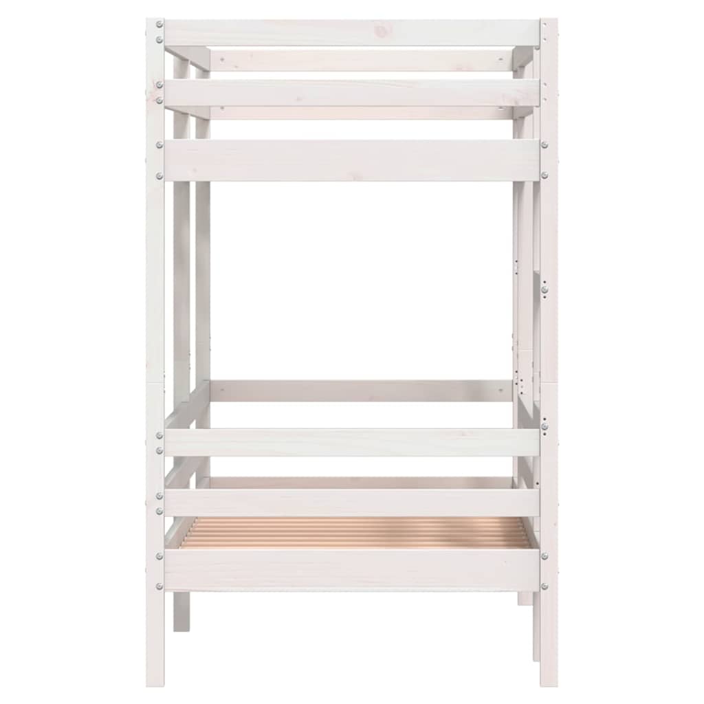 køjeseng 80x200 cm massivt fyrretræ hvid