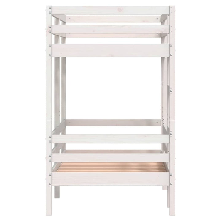 køjeseng 80x200 cm massivt fyrretræ hvid