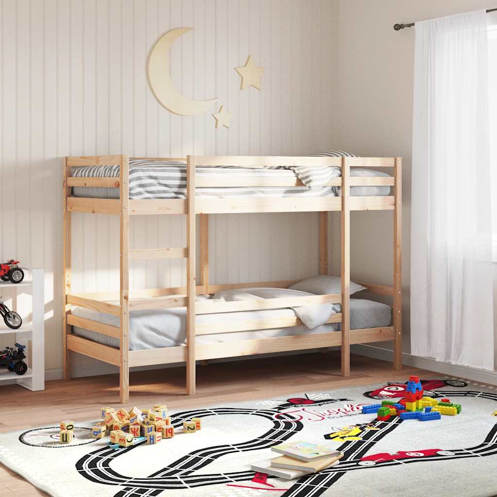 køjeseng uden madras 90x200 cm massivt fyrretræ