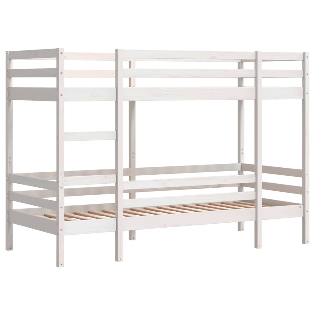 køjeseng 90x200 cm massivt fyrretræ hvid