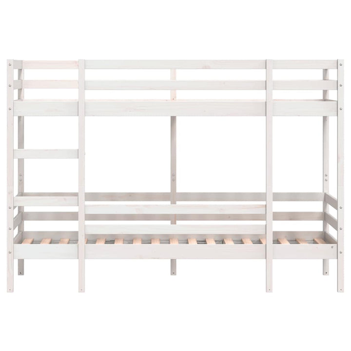 køjeseng 90x200 cm massivt fyrretræ hvid
