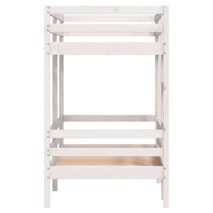 køjeseng 90x200 cm massivt fyrretræ hvid