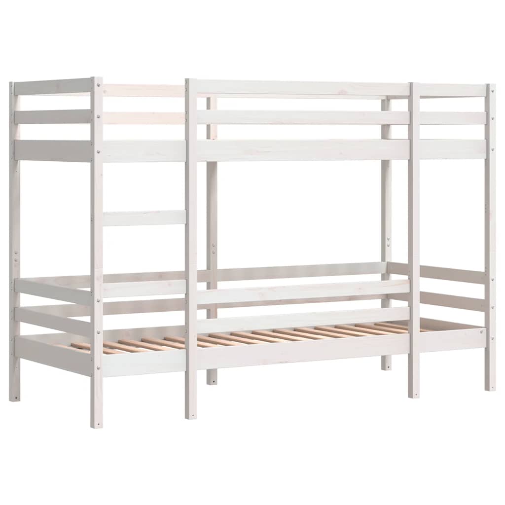 køjeseng 90x190 cm massivt fyrretræ hvid