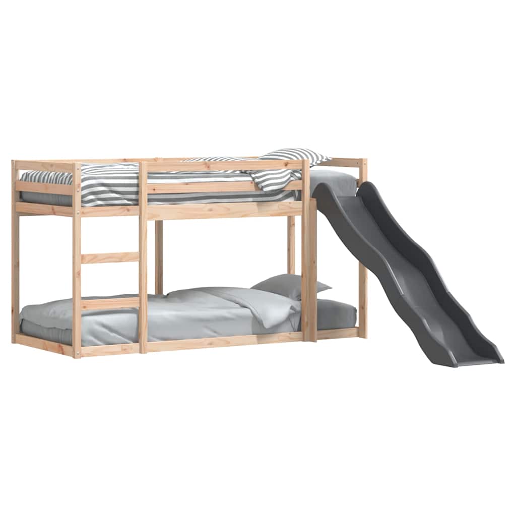 køjeseng med rutsjebane og stige 80x200 cm massivt fyrretræ