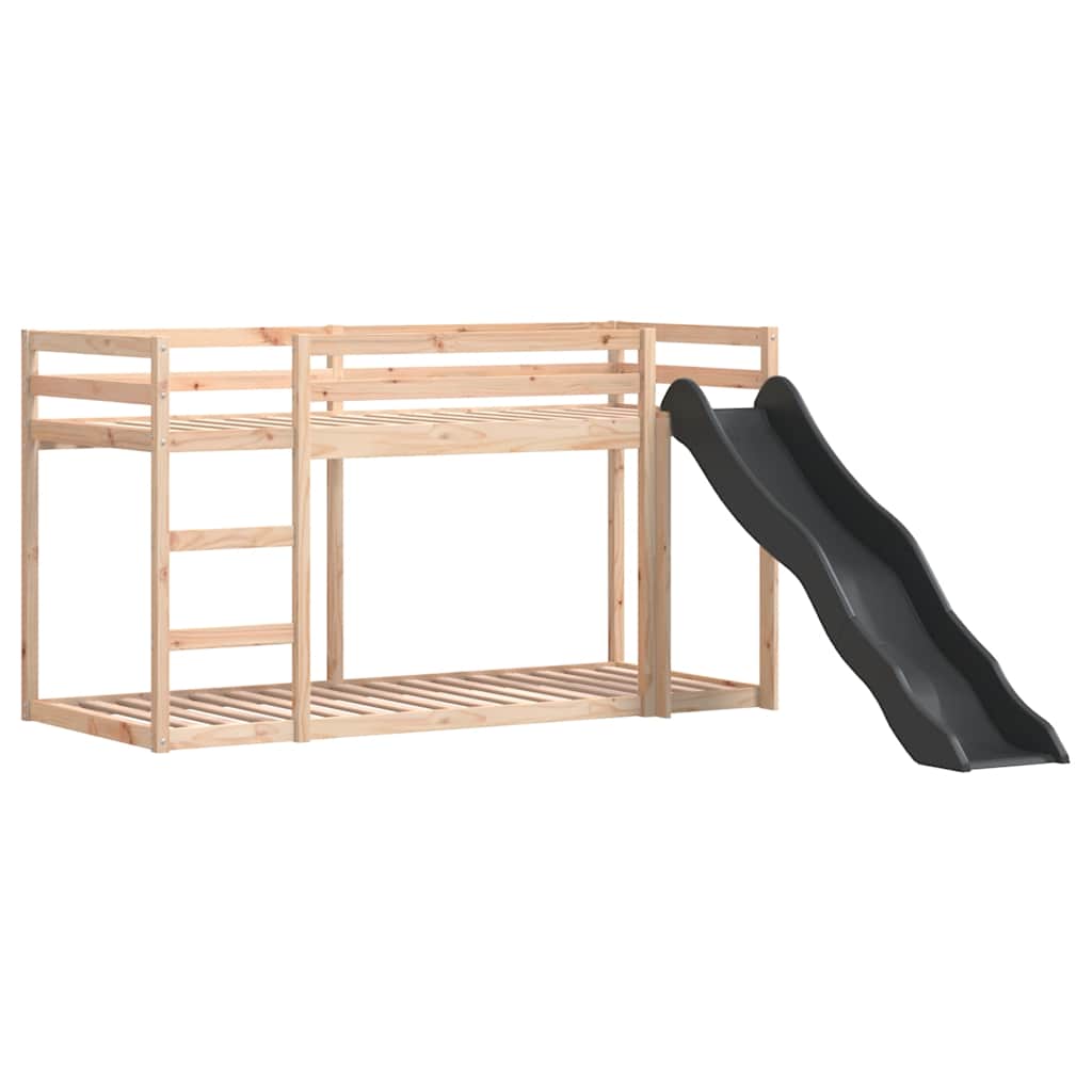 køjeseng med rutsjebane og stige 80x200 cm massivt fyrretræ