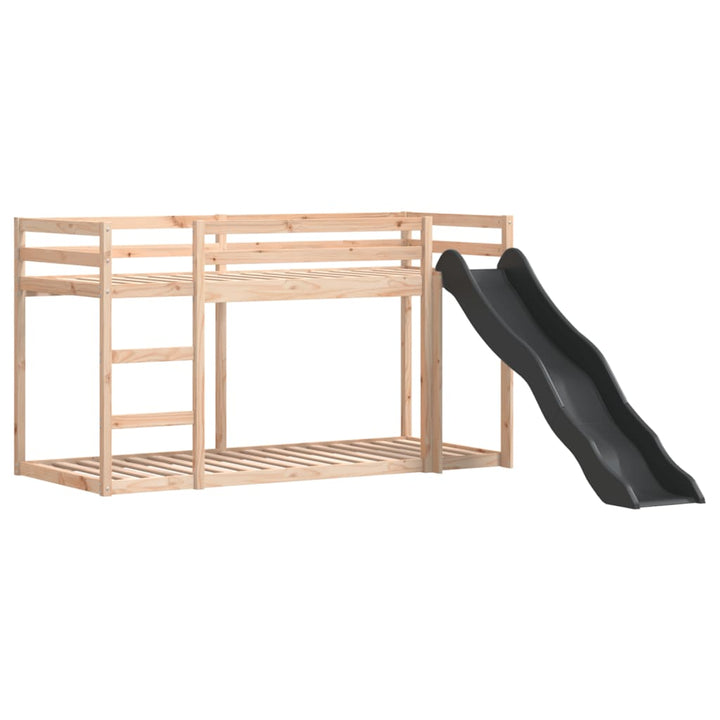 køjeseng med rutsjebane og stige 90x190 cm massivt fyrretræ