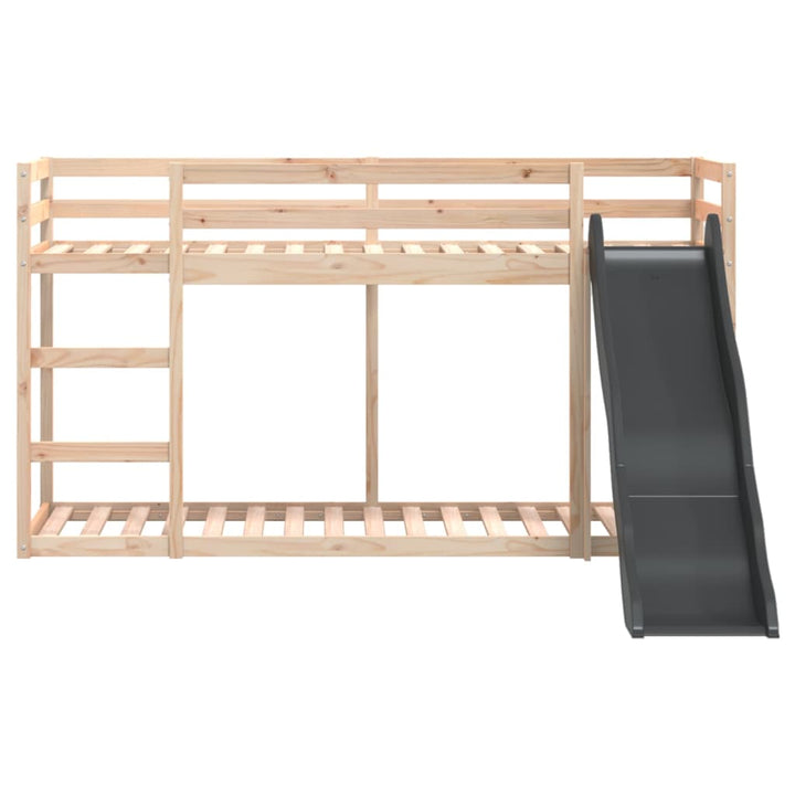 køjeseng med rutsjebane og stige 90x190 cm massivt fyrretræ