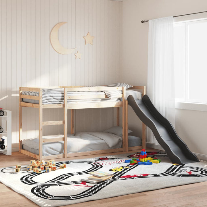 køjeseng med rutsjebane og stige 90x190 cm massivt fyrretræ