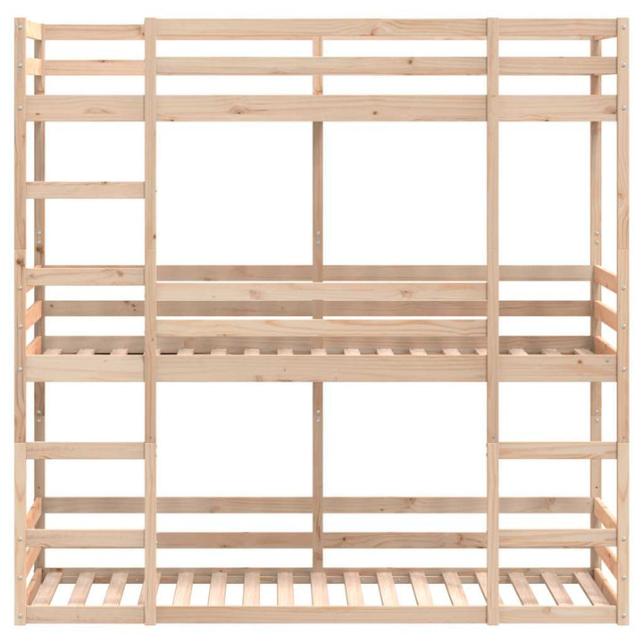 tredobbelt køjeseng 80x200 cm massivt fyrretræ
